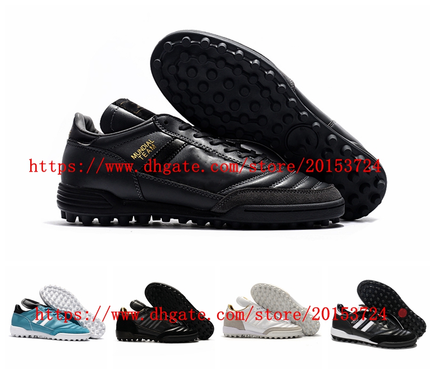 Mens Soccer shoes Mundial Team Astro TF Cleats Turf Football Boots Black White Classic Scarpe Da Calcio