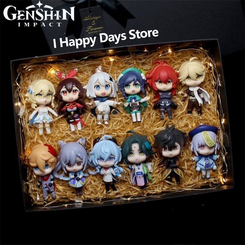 Anime Manga Figure 12PCS Genshin Impact Game Cartoon Aether Lumine Amber Venti Diluc Paimon Dolls Toy Kawaii Character PVC Kid Gift 220924
Anime Manga Figure 12PCS Genshin Impact Game Cartoon Aether Lumine Amber Venti Diluc Paimon Dolls Toy Kawaii Character PVC Kid Gift 220924