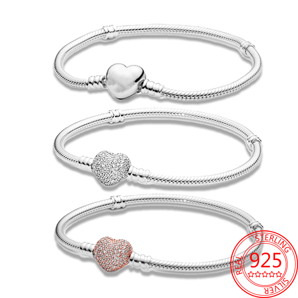 new popular s925 sterling silver series bracelet heart buckle snake chain bracelet pandora diy charm boutique fashion womens jewelry
new popular s925 sterling silver series bracelet heart buckle snake chain bracelet pandora diy charm boutique fashion womens jewelry
