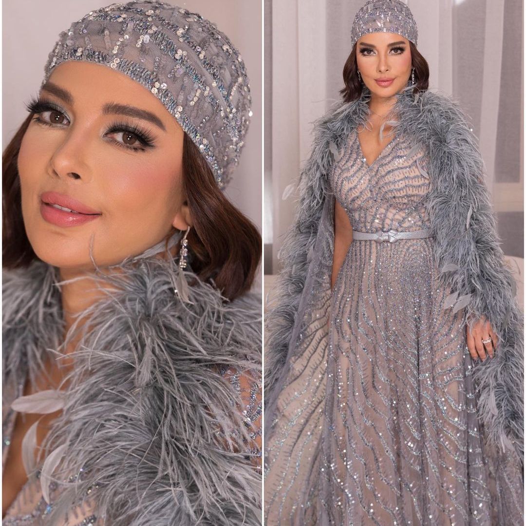 Luxury Feather Evening Dresses V Neck Sequins Beads Shiny Prom Dress With Warp Formal Party Gown Custom Made Plus Size