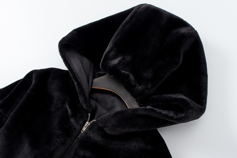 Women's Fur Faux Autumn Winter Rabbit Bomber Teddy Coat Zipper Streetwear High Waist ry Hooded Plush Jacket Cardigan Fleece Parkas 220927