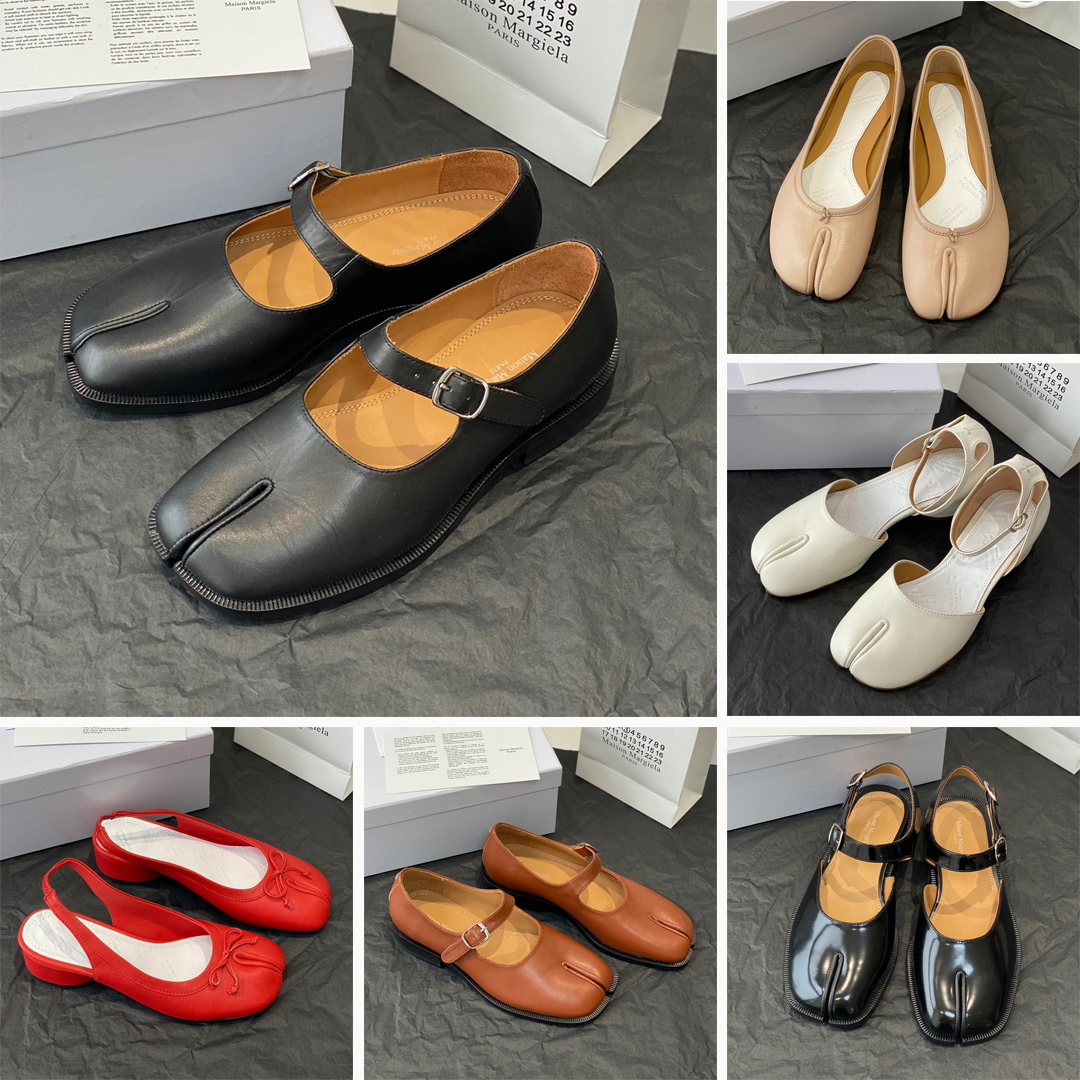 Tabi Ballerina Shoe Women Luxury Designer Sandal Half Casual Shoes Ballef Flat Leather Heel Slip On Boot Lambskin Calf Dance Size 35-40