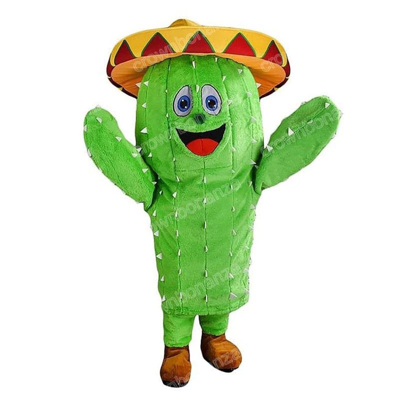 halloween Green Cactus Mascot Costumes Cartoon Character Outfit Suit Xmas Outdoor Party Outfit Adult Size Promotional Advertising Clothings