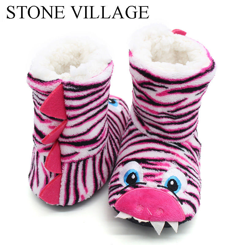 Slipper Selling Kids Girls Boys Floor Slippers Cute Animal Soft Warm Plush Lining NonSlip House Shoes Winter Boot Socks 27Year Old 220924