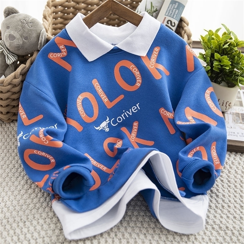 Pullover Toddler Baby hoodie Girls Fashion Sweatshirts Kids Boys Long Sleeve Cartoon Tees Children Letter Print Cute Outerwear 220924