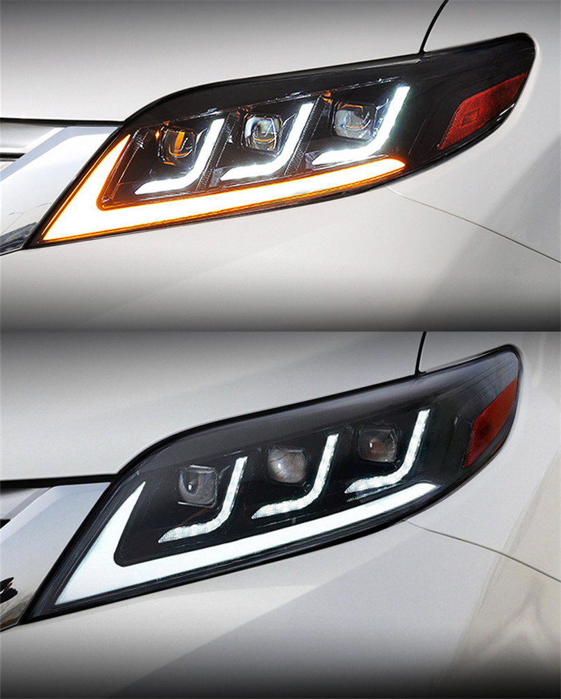 Car Lights For Sienna 20 11-20 20 LED DRL Auto Headlights Assembly Bicodal Lens Dynamic Lamp Start Animation Highlight Accessories