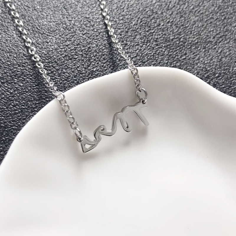 10PCS Dainty Cursive Mrs Letter Necklaces Stainless Steel Luxury English Word Name Pendant for Ladies Female Wife Wedding Bridal without Box