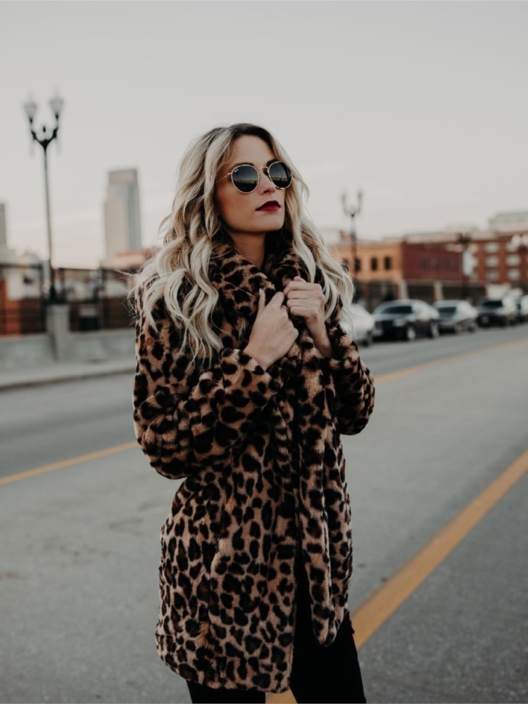 Women's Fur Faux Women Winter Coats Vintage Leopard Female Loose Warm Casual Street Lady Animal Print Thick Outwears 220927