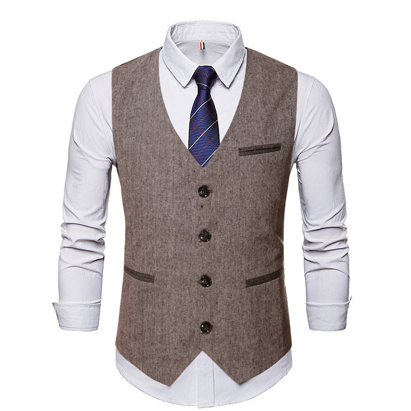 Mens Vests Men Suit Vests Tweed Formal Victorian Business Dress Waistcoat Cosplay Mens Gentleman Groomman Wedding Slim Fit Gilet Tuxedo 220927