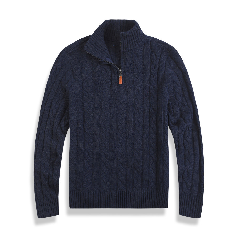 Men's Sweaters Autumn Wool Casual Small Horser Pull Half Zip Ralp Polo Chandail Cardigan Jacket Winter Long Sleeve Sweater Pullover 220927