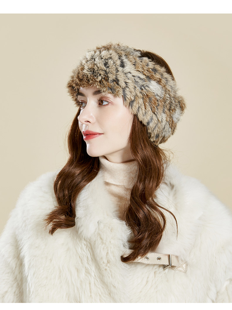 Headbands 100% Rabbit Fur Accessories Heavy Snow Outdoor Womens Hair Band ColdProof Headband Winter FS006 220927