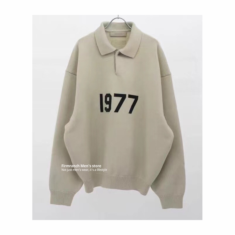 Men's Sweaters Firmranch Fall Winter FOG 1977 Sweater Polo Collar Pullover For Men Women Knitwear Top Oversize Sweatercoat Jumper 220926, O collar khaki
Men's Sweaters Firmranch Fall Winter FOG 1977 Sweater Polo Collar Pullover For Men Women Knitwear Top Oversize Sweatercoat Jumper 220926, O collar khaki