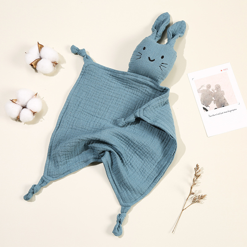 Blankets Swaddling Baby Cotton Muslin Comforter Blanket Soft born Sleeping Dolls Cute Cat Kids Sleep Toy Soothe Appease Towel Bibs Saliva Towel 220927