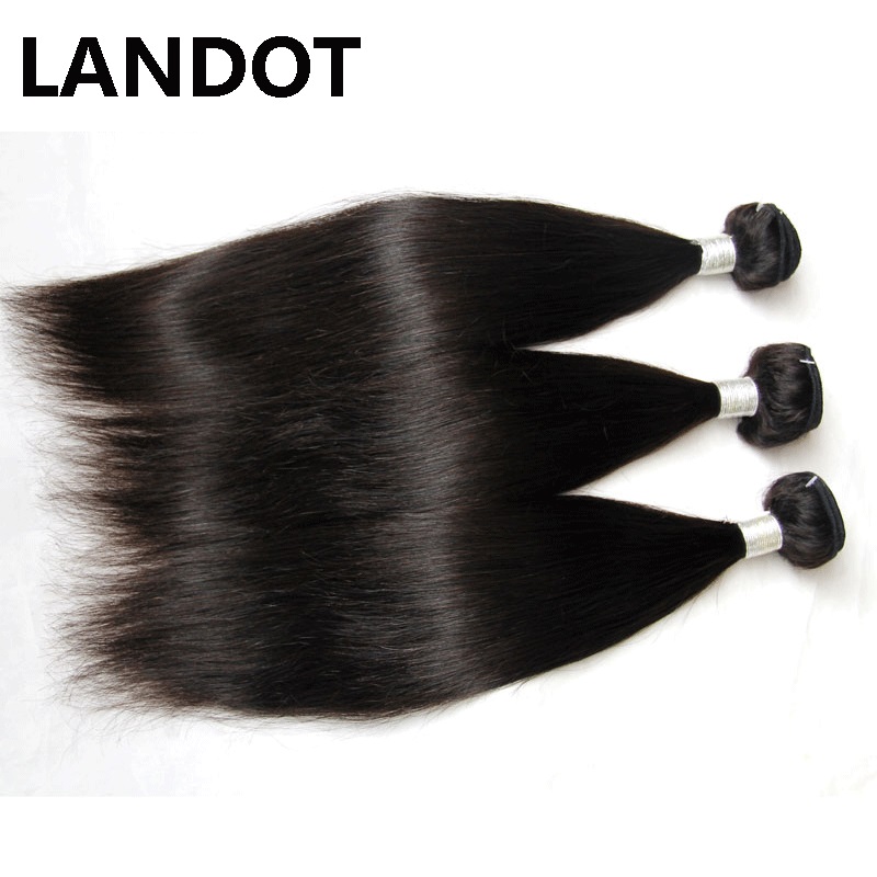 LANDOT Peruvian Malaysian Indian Brazilian Virgin Human Hair Weaves 3/4/5 Bundles Body Wave Straight Loose Deep Kinky Curly Remy Hair Natural Black
