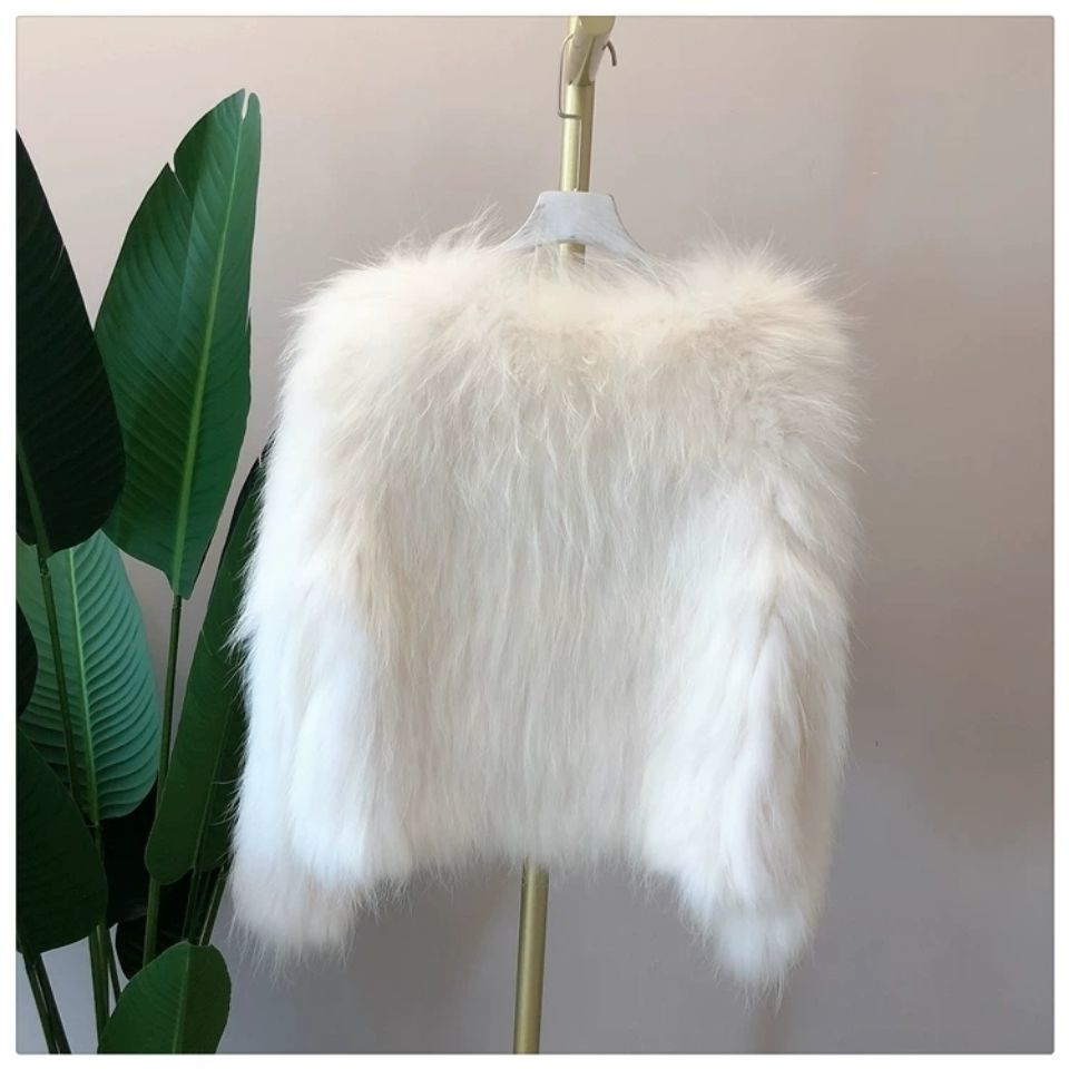 Women's Fur Faux Fur Winter Warm Furry Faux Fur Coat Women Fashion Solid O Neck Slim Thick Plush Jacket Female Long Sleeve White Short Overcoat 2
