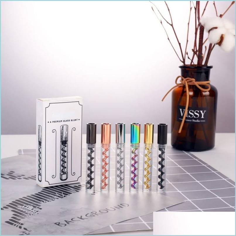 Smoking Pipes Humini Spiral Orbit Glass Herb Pipe Tube Twisty Smoke Tip Nozzle Cigarette Holder Smoking Device Tobacc Cigarsmokeshops Dhpj0