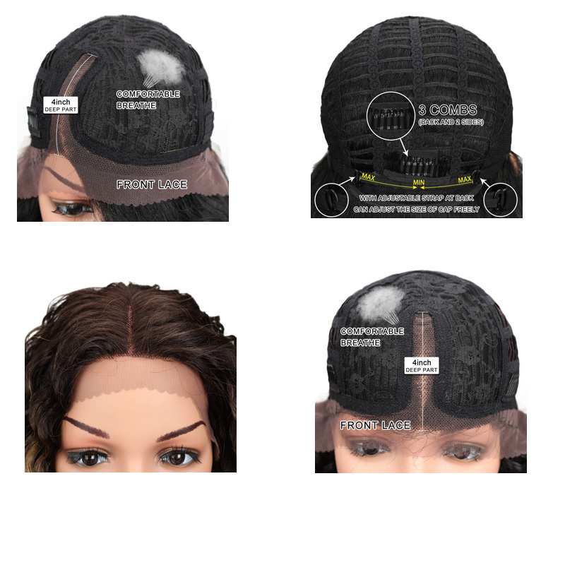 Beautiful Long Kinky Curly Synthetic Hair wig for Women Brown Wave Ombre Wigs