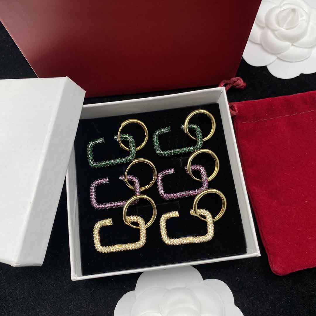 Full Crystal Designer Earrings Letters Charm Rhinestone Dangler Golden Circle Eardrops Ladies Diamond Studs With Box
Full Crystal Designer Earrings Letters Charm Rhinestone Dangler Golden Circle Eardrops Ladies Diamond Studs With Box
