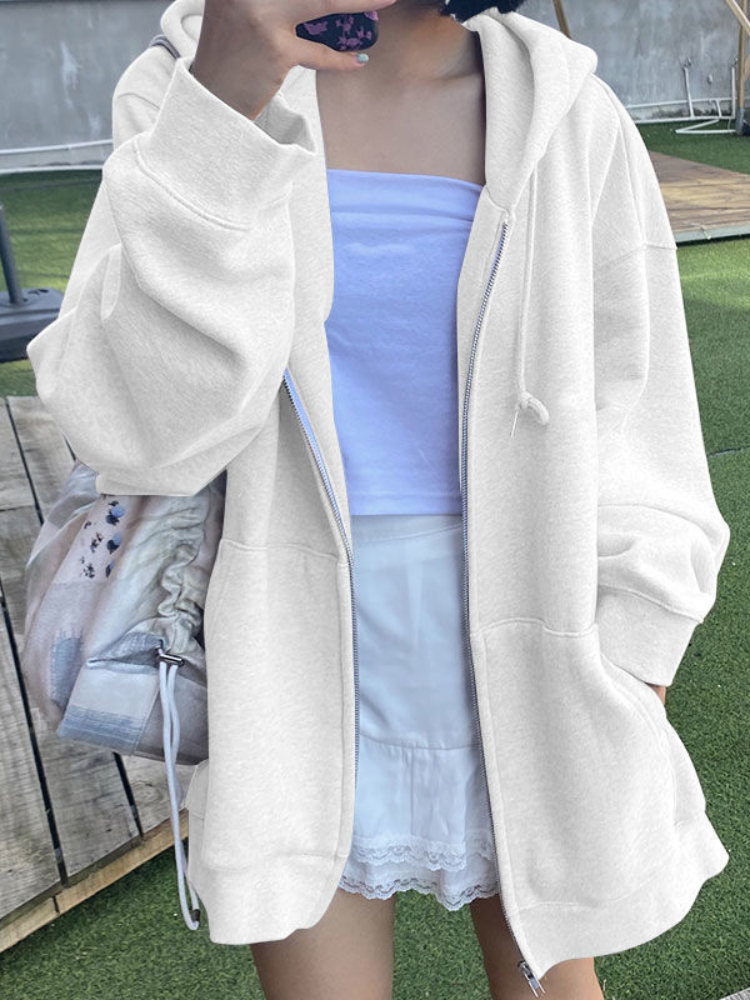 Women's Hoodies Sweatshirts Deeptown Korean Style Oversize Gray Hoodies Women Streetwear Loose Hooded Sweatshirt Black Long Sleeve Tops Jacket 22