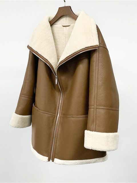 Women's Fur Faux Fur Winter Women Warm Zipper Coat Long Sleeve Faux Fur Leather Ladies Fashion Jacket Female Outwear Tops With Pockets 220927