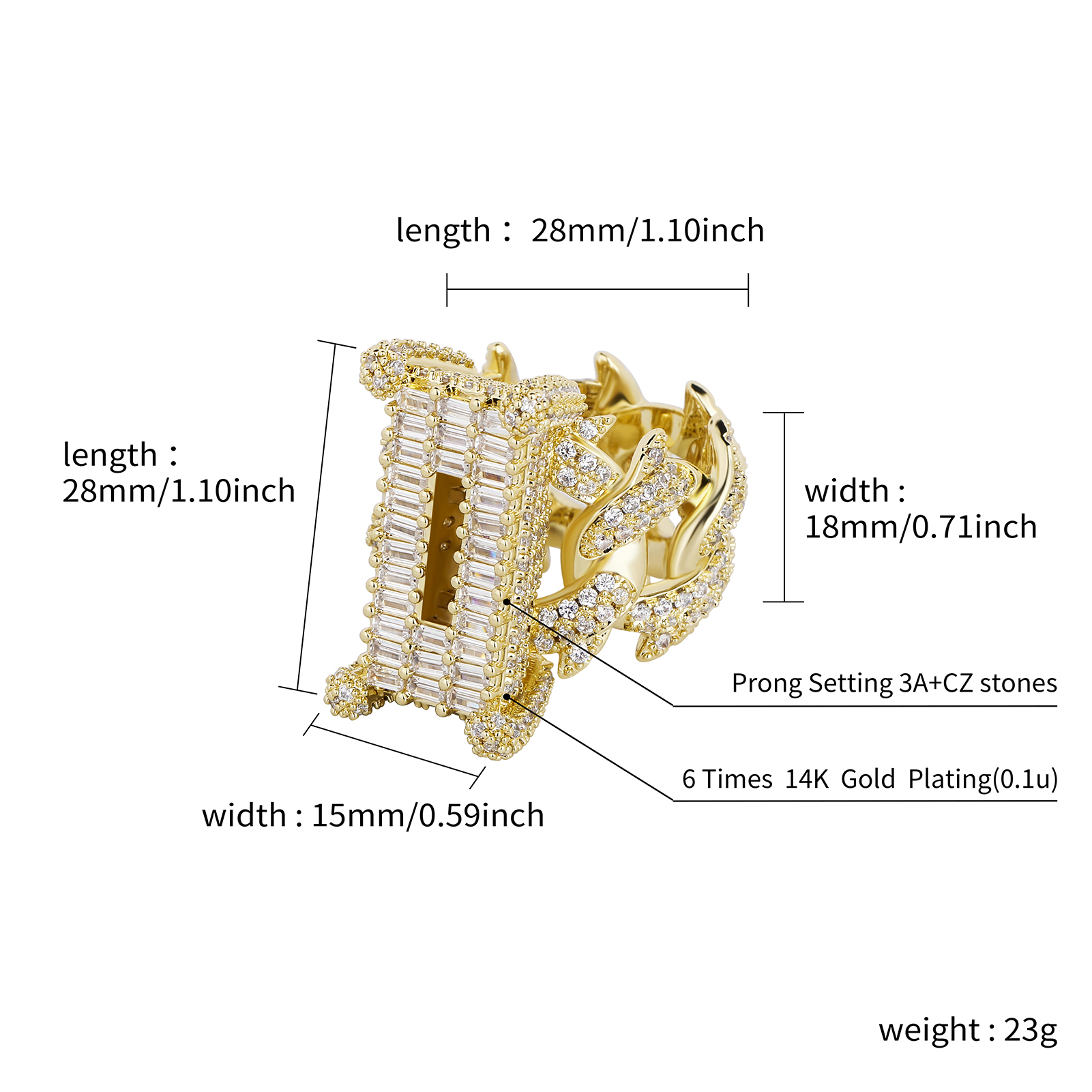 New in hip hop Designer Luxury Baguette Zircon Ring Iced Out Micro Pave CZ Stones Hollow Square Shape Finger Fashion Jewelry Valentine Day Gift For Me