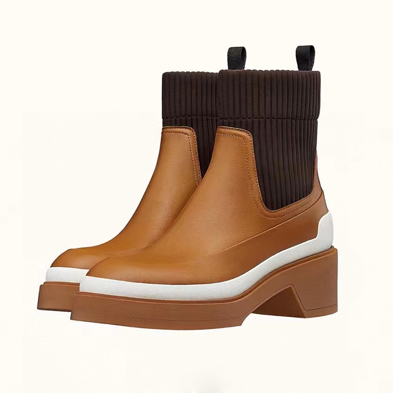 Top Mixed Color Martin Boots Women's Leather Elastic SocksBoots Thick Bottom Autumn and Winter Fashion Ankle Boots Black Brown Luxury Designer KnightBoots
Top Mixed Color Martin Boots Women's Leather Elastic SocksBoots Thick Bottom Autumn and Winter Fashion Ankle Boots Black Brown Luxury Designer KnightBoots