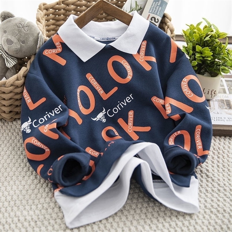 Pullover Toddler Baby hoodie Girls Fashion Sweatshirts Kids Boys Long Sleeve Cartoon Tees Children Letter Print Cute Outerwear 220924