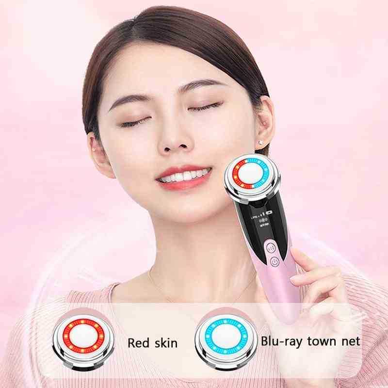 Face Skin Care Vibration Massage Device Eye Lifting Wrinkle Removal Ultrasonic Scrubber Facial Pore Cleaner Nano Sprayer 220516