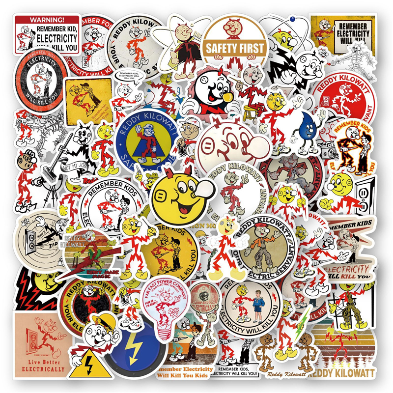 60PCS cartoon Reddy Kilowatt Stickers Electrical Safety Warning Graffiti Kids Toy Skateboard car Motorcycle Bicycle Sticker Decals Wholesale, Multi colors
60PCS cartoon Reddy Kilowatt Stickers Electrical Safety Warning Graffiti Kids Toy Skateboard car Motorcycle Bicycle Sticker Decals Wholesale, Multi colors
