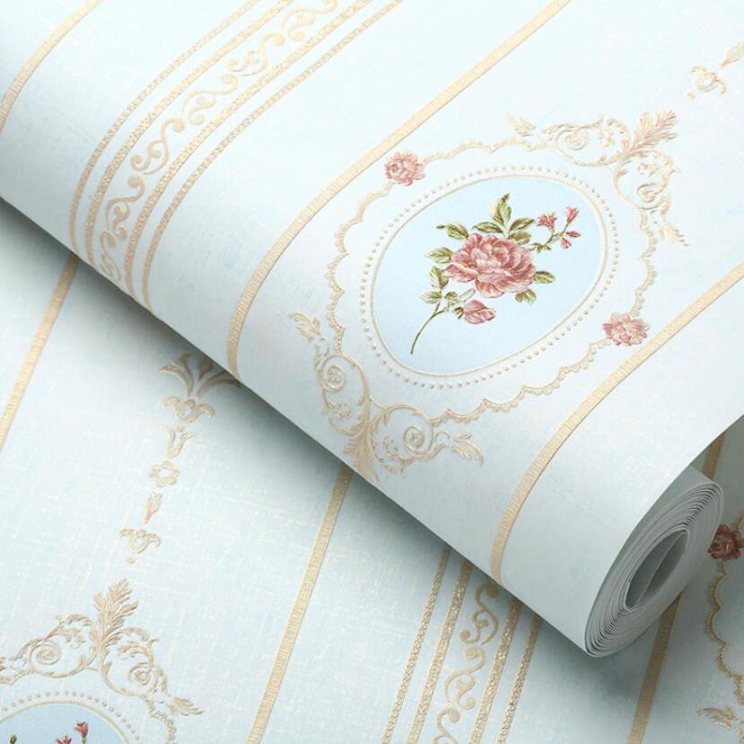 Wallpapers Vintage European Mirror Flower Wallpaper 3d Beautiful Floral Living Room Kids Bedroom Decor Striped Wall Paper EZ218 220927