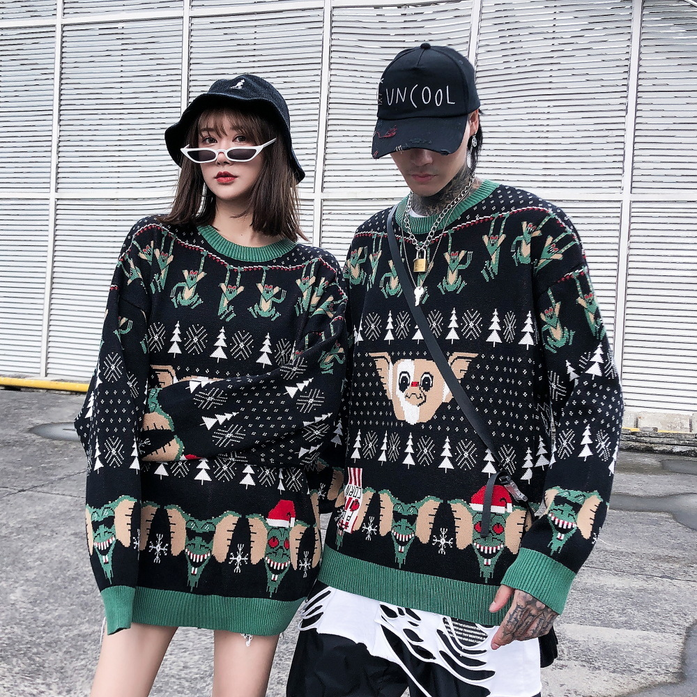 Men's Sweaters Ugly Christmas Sweater For gift Santa Elf Funny Pullover Womens Mens Jerseys Loose Sweaters Tops Autumn Winter Clothing 220928