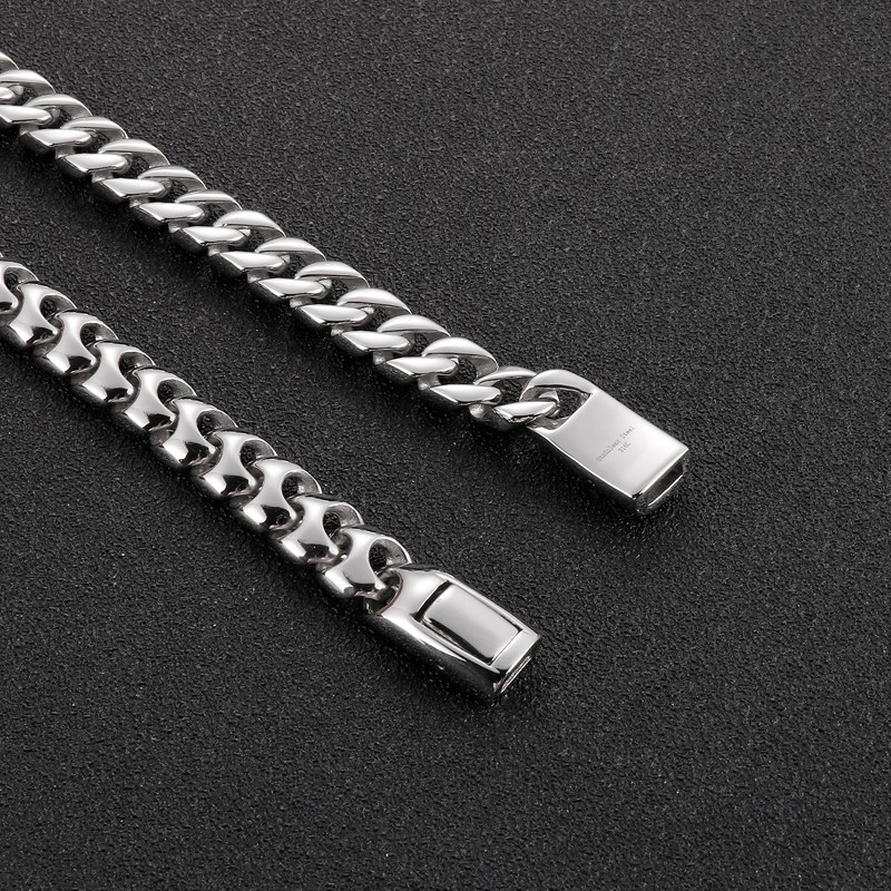 9mm 8.5inch Silver Casting Bone Chain Link Bracelet Bangle For Mens Stainless Steel Jewelry Chain Father Gifts