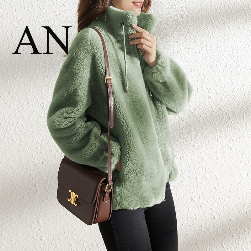 Women's Fur Faux Coat Short Thickened Stand Collar Fashion Double-sided Velvet Winter Women 220928