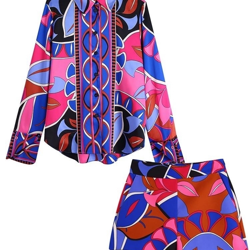 Women's Two Piece Pants Aonibeier Summer Women Chic Geometric Print Pink Suits Traf Top Blouse High Low Hem Shirt Shorts Female 2 Piece Sets 220926, 327skirts 
Women's Two Piece Pants Aonibeier Summer Women Chic Geometric Print Pink Suits Traf Top Blouse High Low Hem Shirt Shorts Female 2 Piece Sets 220926, 327skirts
