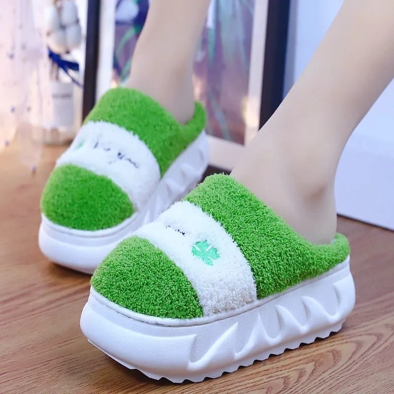 Slippers Green Leaf Thick Sole Furry Girls Indoor Flip Flop Winter Slides Fuzzy Woman Platform Home Shoes Warm 220928, Yellow
Slippers Green Leaf Thick Sole Furry Girls Indoor Flip Flop Winter Slides Fuzzy Woman Platform Home Shoes Warm 220928, Yellow