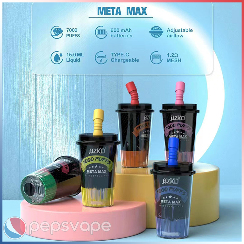 HZKO meta max 7000Puffs Original Disposable E cigarettes Pod Device 15ml capacity 600mAh Vape Rechargeable type 1.2 mesh air flow idol max
HZKO meta max 7000Puffs Original Disposable E cigarettes Pod Device 15ml capacity 600mAh Vape Rechargeable type 1.2 mesh air flow idol max