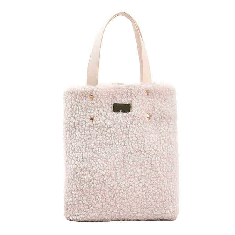 Evening Bags Winter Style Lamb Wool Handbag Large Capacity Foreign Style Trend Blue Women's Bag South Wind Same Plush Messenger 220826