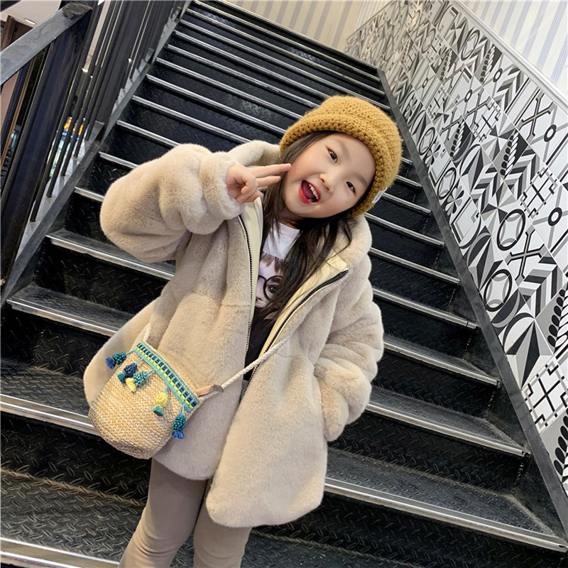 Jackets Fashion Baby Winter Warm Fur Coats For Girls Long Sleeve Hooded Jacket Christmas Party Kids Outwear Clothing TZ52 220928
