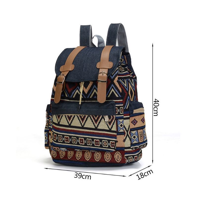 School Bags High Quality Women Canvas Vintage Backpack Ethnic s Bohemian Schoolbag 220926