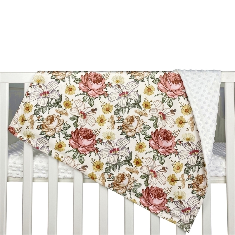 Blankets Swaddling Soft Minky With Double Layer Dotted Fleece Baby Swaddle Receiving Blakets for Boys Girls Kids Toddler born 220927
