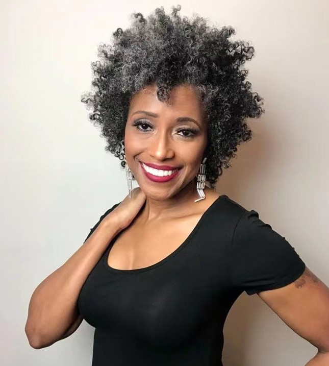 Silver grey human hair pony tail hairpiece wrap around Dye free natural hightlight salt and pepper short 4c afro gray ponytail extension 100g