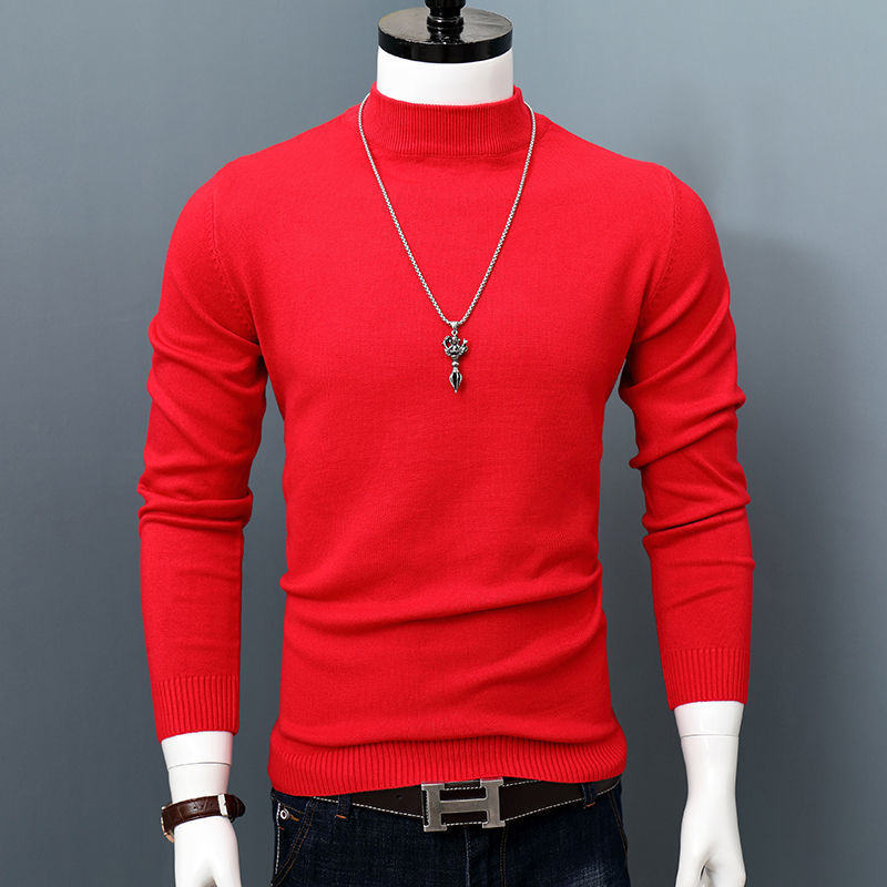 Men's Sweaters Men Autumn Winter Korean Pure Half Turtleneck Pullover Male Slim Warm Thick Cashmere Knitting Sweater Pullovers N27 220928