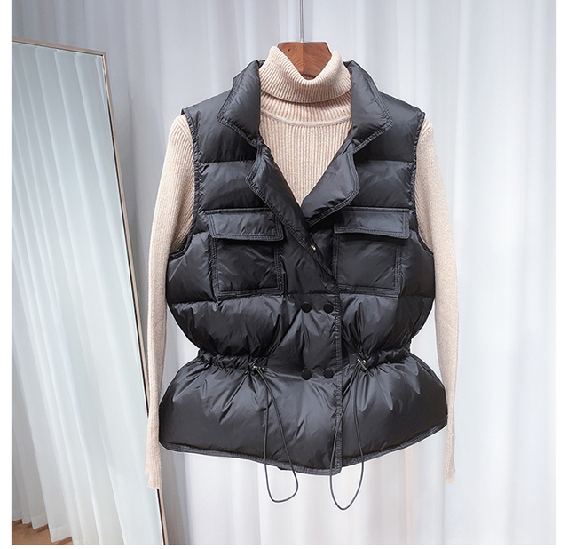 Women's Vests Winter Down Women Short Windbreaker Lightweight Coat Warm Waistcoat Female White Duck Sleeveless Jacket 220928
