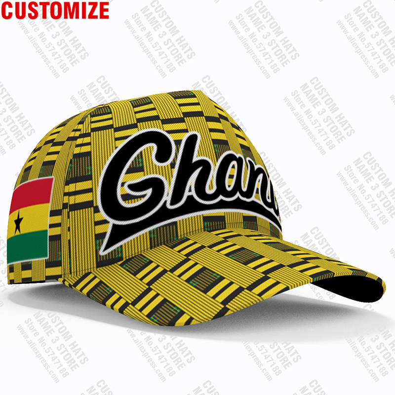 Ball Caps Ghana Baseball Cap Free Custom Made Name Team Game Gh Peaked Hats Gha Country Travel Republic Nation Flag Ghanaian Headgear 220928