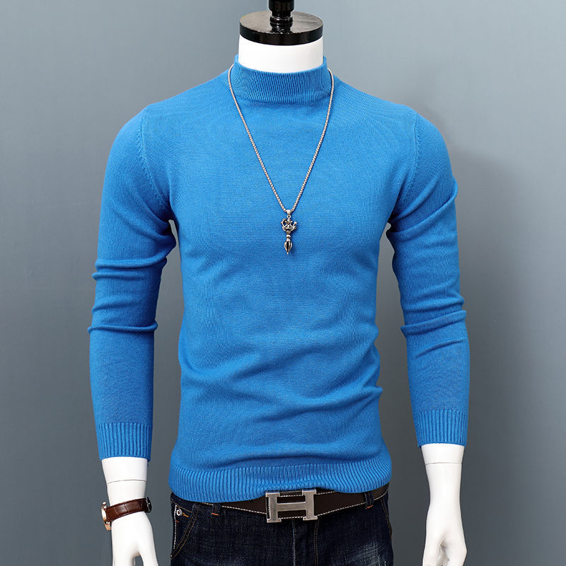 Men's Sweaters Men Autumn Winter Korean Pure Half Turtleneck Pullover Male Slim Warm Thick Cashmere Knitting Sweater Pullovers N27 220928
