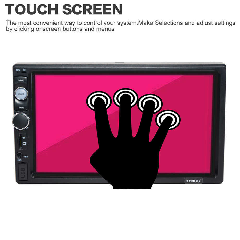 Other Auto Electronics BYNCG 2 Din Radio 7" HD Player MP5 Touch Screen Digital Display Bluetooth Multimedia USB 2din Autoradio Car Backup Monitor