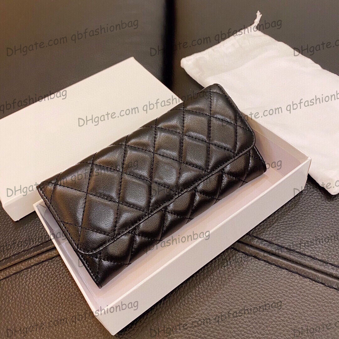 Womens Classic Quilted Lambskin Bifold Long Wallet Bags Card Holder Multi Pochette Purse Luxury Designer Lambskin Genuine Leather Clutch Note Compartment 19X10CM, Black
Womens Classic Quilted Lambskin Bifold Long Wallet Bags Card Holder Multi Pochette Purse Luxury Designer Lambskin Genuine Leather Clutch Note Compartment 19X10CM, Black