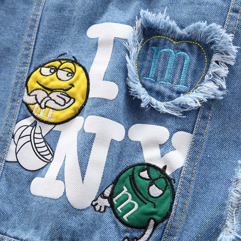 Jackets Kid Boys Jeans Coats Cartoon M Printed Denim Blue 2 3 4 5 6 7 8 Years Baby Girls Children Clothing Toddler Autumn Spring 220928