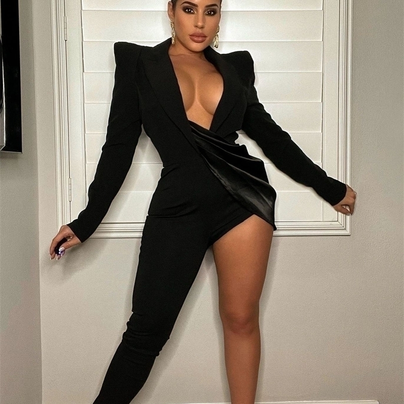Women's Jumpsuits Rompers CM.YAYA Elegant Women Sexy Party One Leg Blazer Style Long Sleeve Jumpsuit Chic Even Piece Overall Playsuit 220926, White
Women's Jumpsuits Rompers CM.YAYA Elegant Women Sexy Party One Leg Blazer Style Long Sleeve Jumpsuit Chic Even Piece Overall Playsuit 220926, White