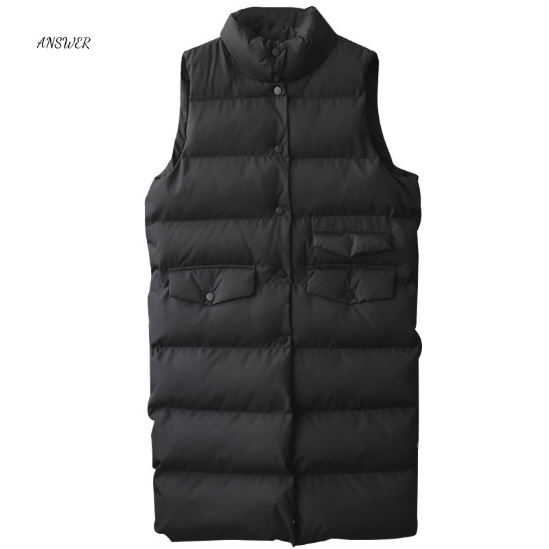 Women's Vests Autumn Winter Cotton Women Ladies Casual Waistcoat Female Sleeveless Long Jacket Slim Fit Warm Puffer Coat 220928